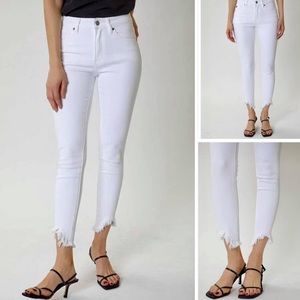 KanCan white fringe skinnies
